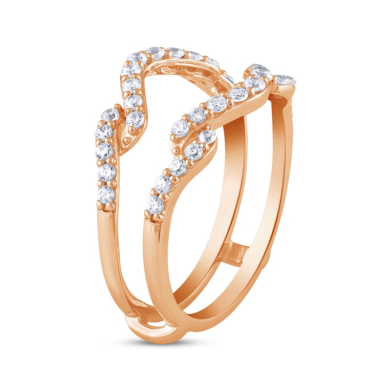 Main Image 2 of Diamond Wavy Enhancer Ring 1/2 ct tw 14K Rose Gold