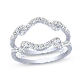 Diamond Wavy Enhancer Ring 1/2 ct tw 14K White Gold