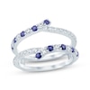 Thumbnail Image 0 of Natural Blue Sapphire & Diamond Enhancer Ring 1/2 ct tw 14K White Gold