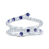 Thumbnail Image 2 of Natural Blue Sapphire & Diamond Enhancer Ring 1/2 ct tw 14K White Gold