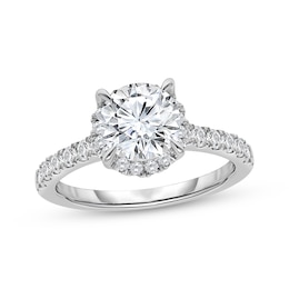 Now + Forever Round-Cut Lab-Grown Diamond Halo Engagement Ring 2 ct tw 14K White Gold