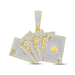 Men's Diamond Royal Flush Charm 1 ct tw 10K Yellow Gold