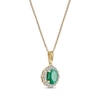 Thumbnail Image 2 of Emerald & Diamond Necklace 1/20 ct tw 10 Yellow Gold 18&quot;