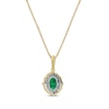 Thumbnail Image 3 of Emerald & Diamond Necklace 1/20 ct tw 10 Yellow Gold 18&quot;