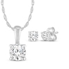 Thumbnail Image 1 of KAY Lab-Grown Diamonds Solitaire Necklace & Earrings Set 5/8 ct tw 10K White Gold (I/SI2)