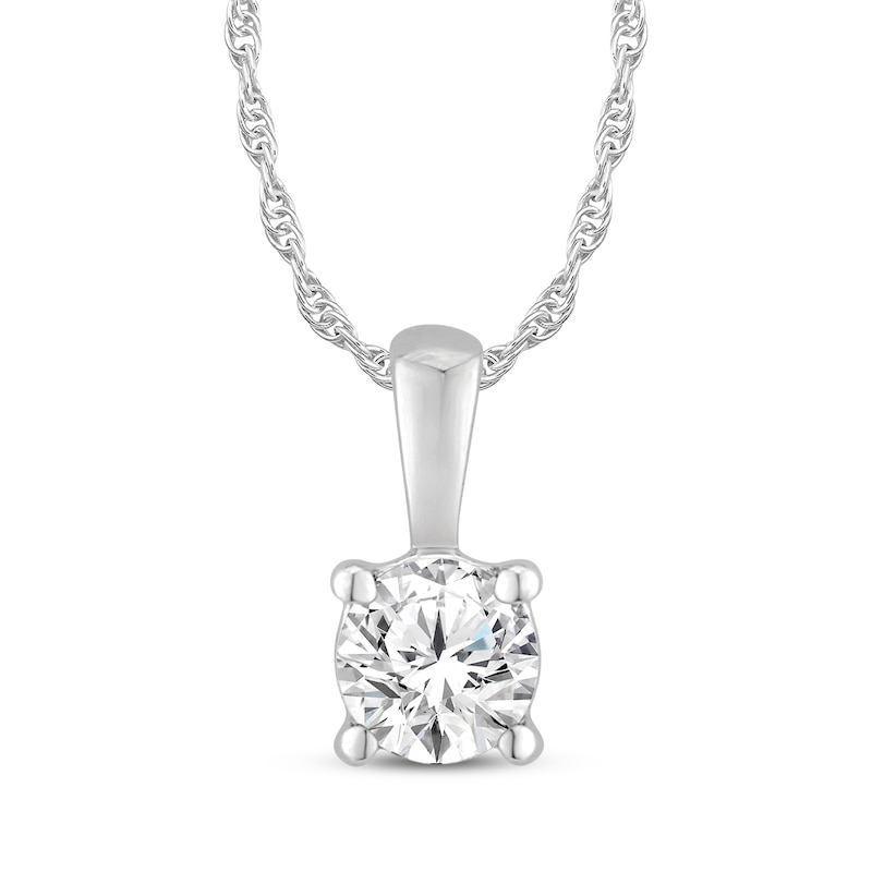 Main Image 2 of KAY Lab-Grown Diamonds Solitaire Necklace & Earrings Set 5/8 ct tw 10K White Gold (I/SI2)