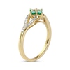 Thumbnail Image 2 of Emerald & Diamond Flower Ring 1/20 ct tw 10K Yellow Gold