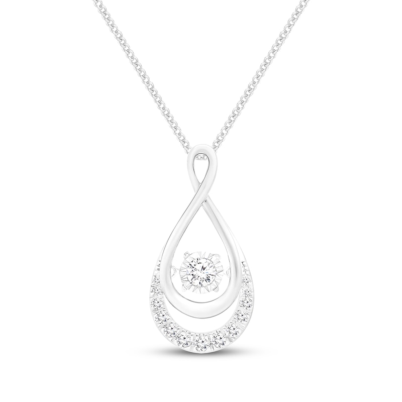 Main Image 1 of Unstoppable Love Diamond Infinity Necklace 1/5 ct tw Sterling Silver 19&quot;