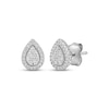 Thumbnail Image 1 of Multi-Diamond Teardrop Halo Stud Earrings 1/5 ct tw 10K White Gold