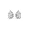 Thumbnail Image 2 of Multi-Diamond Teardrop Halo Stud Earrings 1/5 ct tw 10K White Gold