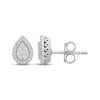 Thumbnail Image 3 of Multi-Diamond Teardrop Halo Stud Earrings 1/5 ct tw 10K White Gold