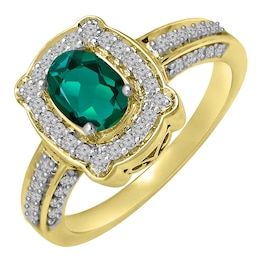 Halo Oval Birthstone Ring (1 Stone)