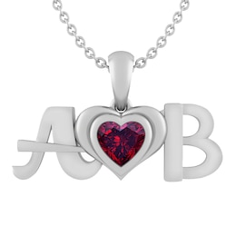 Birthstone Couple's Initial Necklace