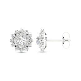 Lab-Grown Diamonds by KAY Double Frame Stud Earrings 1 ct tw 14K White Gold