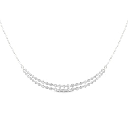 Lab-Created Diamonds by KAY Double Smile Necklace 1 ct tw 14K White Gold 18”