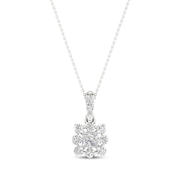 Lab-Grown Diamonds by KAY Princess-Cut Necklace 1/2 ct tw 14K White Gold 18&quot;