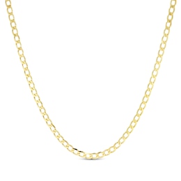 Curb Chain Necklace 2.95mm Solid 10K Yellow Gold 16”