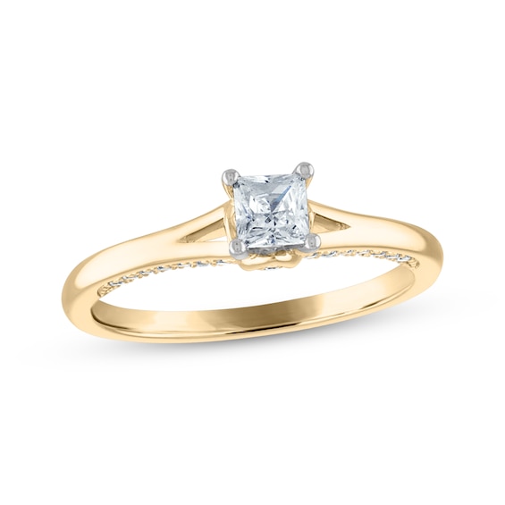 Princess-Cut Diamond Solitaire Engagement Ring 5/8 ct tw 14K Yellow Gold (I/I2)