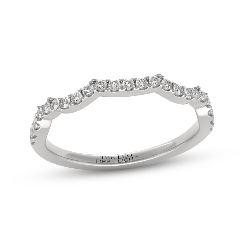 Main Image 1 of THE LEO First Light Diamond Contour Wedding Band 1/5 ct tw 14K White Gold