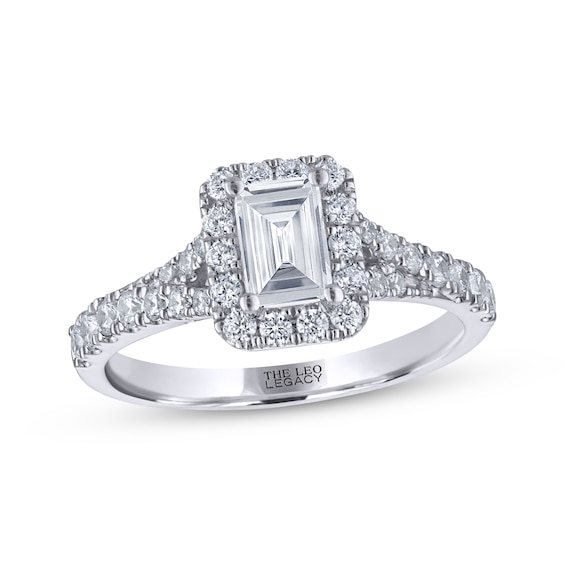 THE LEO Legacy Lab-Created Diamond Emerald-Cut Engagement Ring 1-1/5 ct tw 14K White Gold