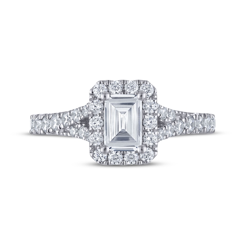 Main Image 3 of THE LEO Legacy Lab-Grown Diamond Emerald-Cut Engagement Ring 1-1/5 ct tw 14K White Gold