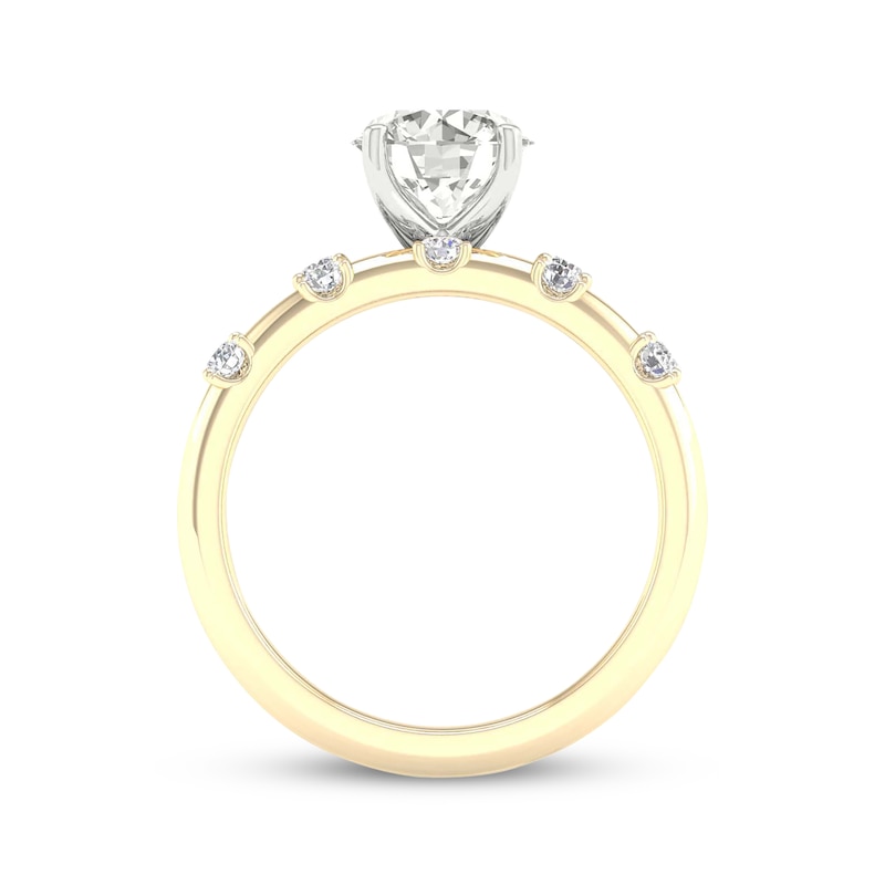 Lab-Grown Diamonds by KAY Round-Cut Engagement Ring 1-5/8 ct tw 14K Two-Tone Gold