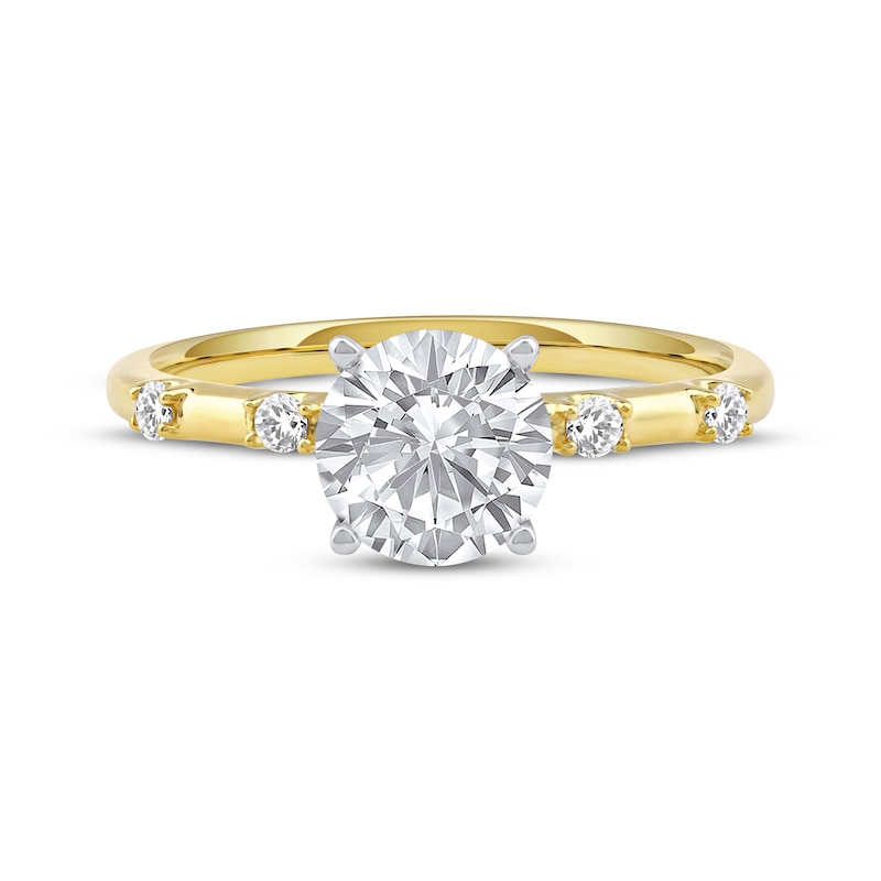 Lab-Created Diamonds by KAY Round-Cut Engagement Ring 1-5/8 ct tw 14K Two-Tone Gold