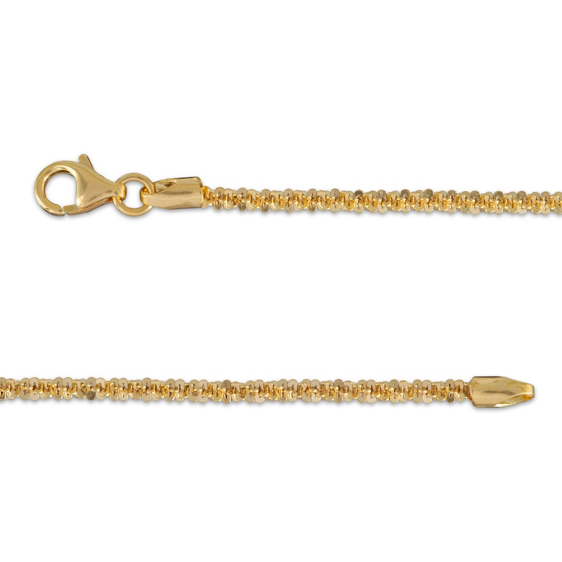 Main Image 2 of Solid Diamond-Cut Crisscross Chain Bracelet 2.15mm 14K Yellow Gold 7.5&quot;