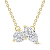 Thumbnail Image 0 of Toi et Moi Round & Marquise-Cut Necklace 1/2 ct tw 14K Yellow Gold 18"