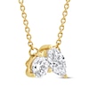 Thumbnail Image 1 of Toi et Moi Round & Marquise-Cut Necklace 1/2 ct tw 14K Yellow Gold 18"