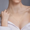 Thumbnail Image 2 of Toi et Moi Round & Marquise-Cut Necklace 1/2 ct tw 14K Yellow Gold 18"