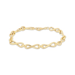 Hollow Infinity Twist Bracelet 10K Yellow Gold 8&quot;