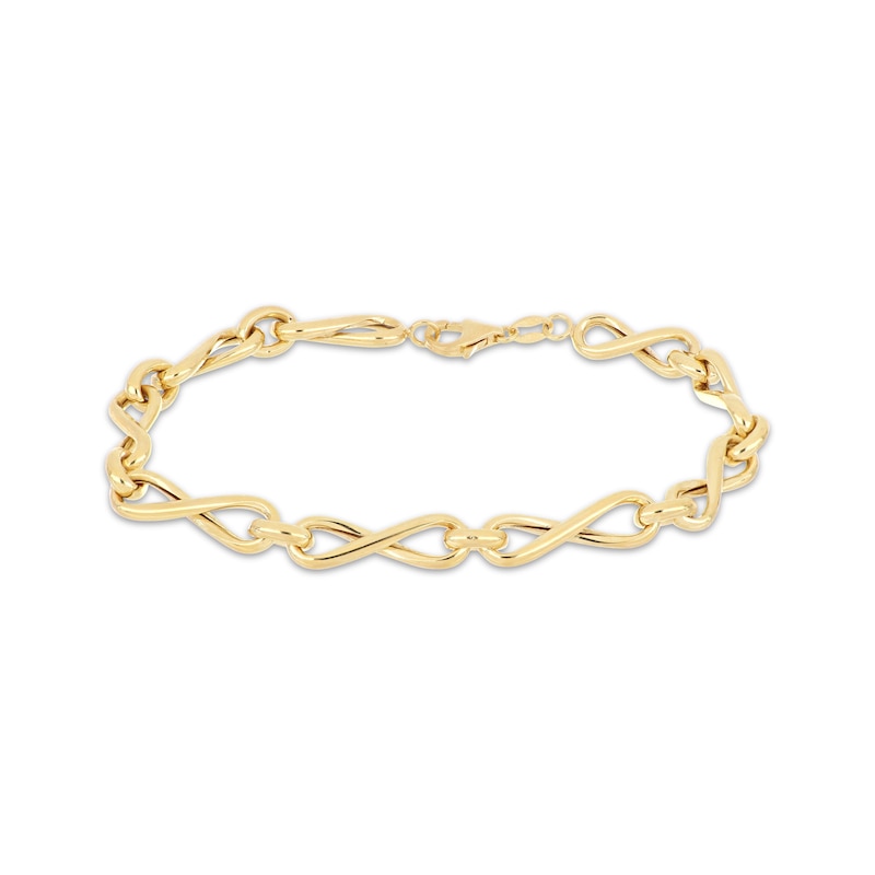 Hollow Infinity Twist Bracelet 10K Yellow Gold 8"