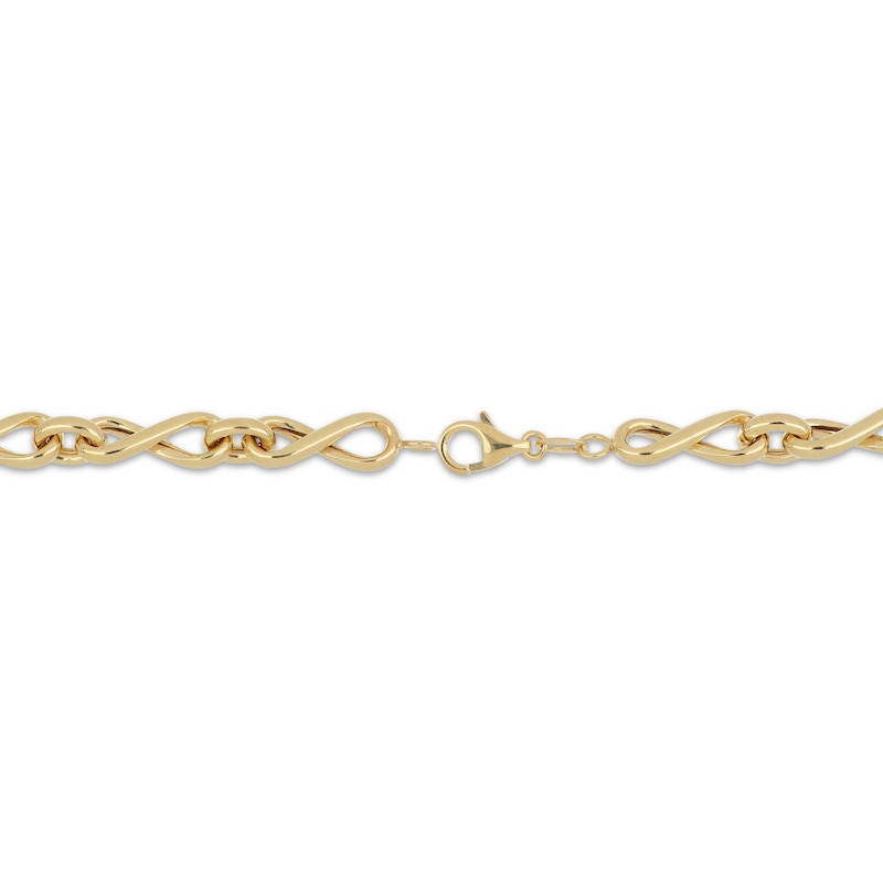 Hollow Infinity Twist Bracelet 10K Yellow Gold 8"