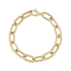 Thumbnail Image 1 of Paperclip Chain Bracelet Hollow 10K Yellow Gold 7.5&quot;