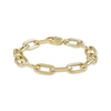 Thumbnail Image 2 of Paperclip Chain Bracelet Hollow 10K Yellow Gold 7.5&quot;