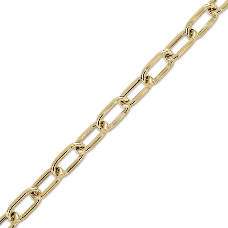 Main Image 3 of Paperclip Chain Bracelet Hollow 10K Yellow Gold 7.5&quot;