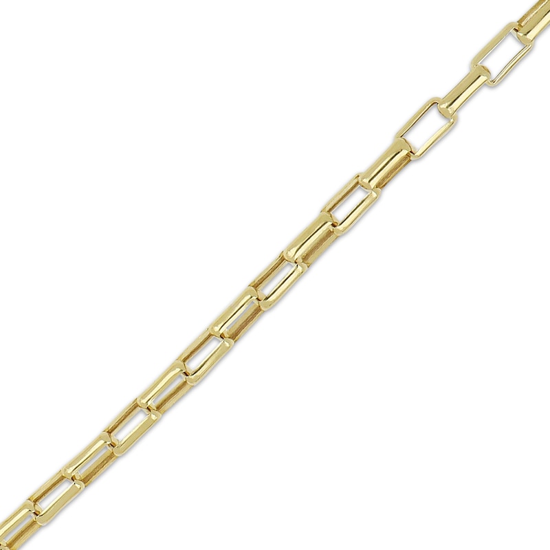 Main Image 2 of Hollow Open Box Link Chain Necklace 3.3mm 10K Yellow Gold 22&quot;