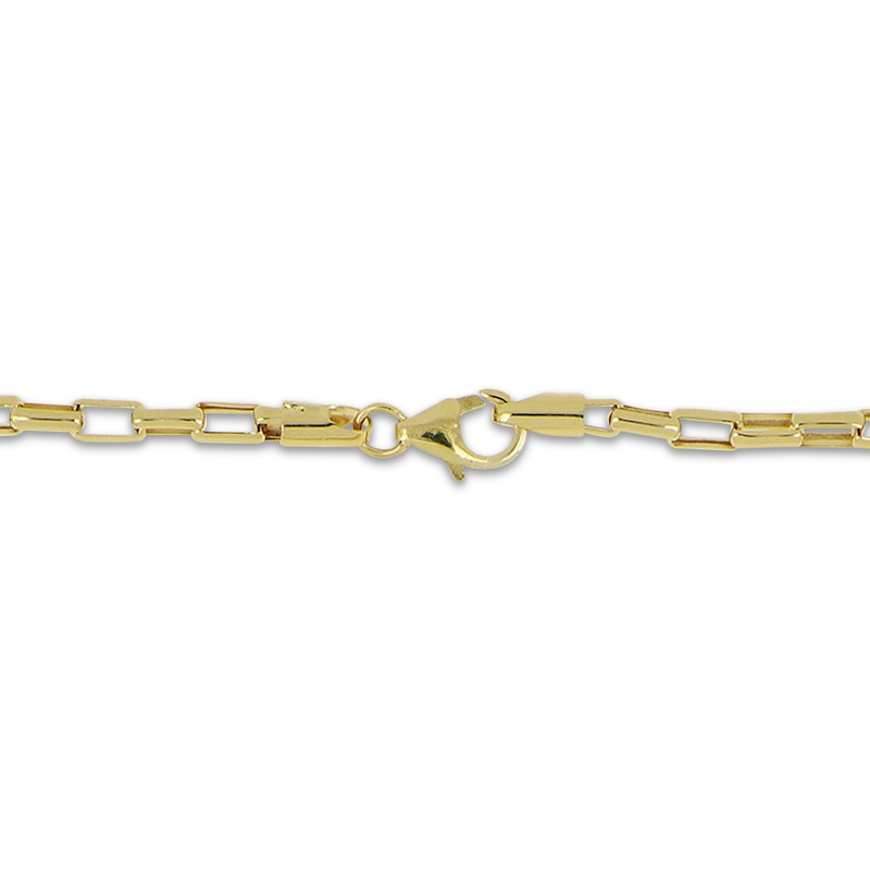 Main Image 3 of Hollow Open Box Link Chain Necklace 3.3mm 10K Yellow Gold 22&quot;