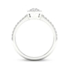 Thumbnail Image 3 of Round-Cut Diamond Hexagon Halo Engagement Ring 1/2 ct tw 14K White Gold