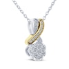 Thumbnail Image 2 of Multi-Diamond Center Twist Drop Necklace 1/5 ct tw Sterling Silver & 10K Yellow Gold 18&quot;