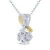 Thumbnail Image 3 of Multi-Diamond Center Twist Drop Necklace 1/5 ct tw Sterling Silver & 10K Yellow Gold 18&quot;