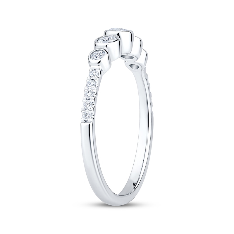 Main Image 2 of Bezel-Set Diamond Five-Stone Anniversary Ring 1/3 ct tw 14K White Gold