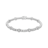 Thumbnail Image 1 of Diamond Beaded Halo Station Line Bracelet 1/5 ct tw Sterling Silver 7&quot;