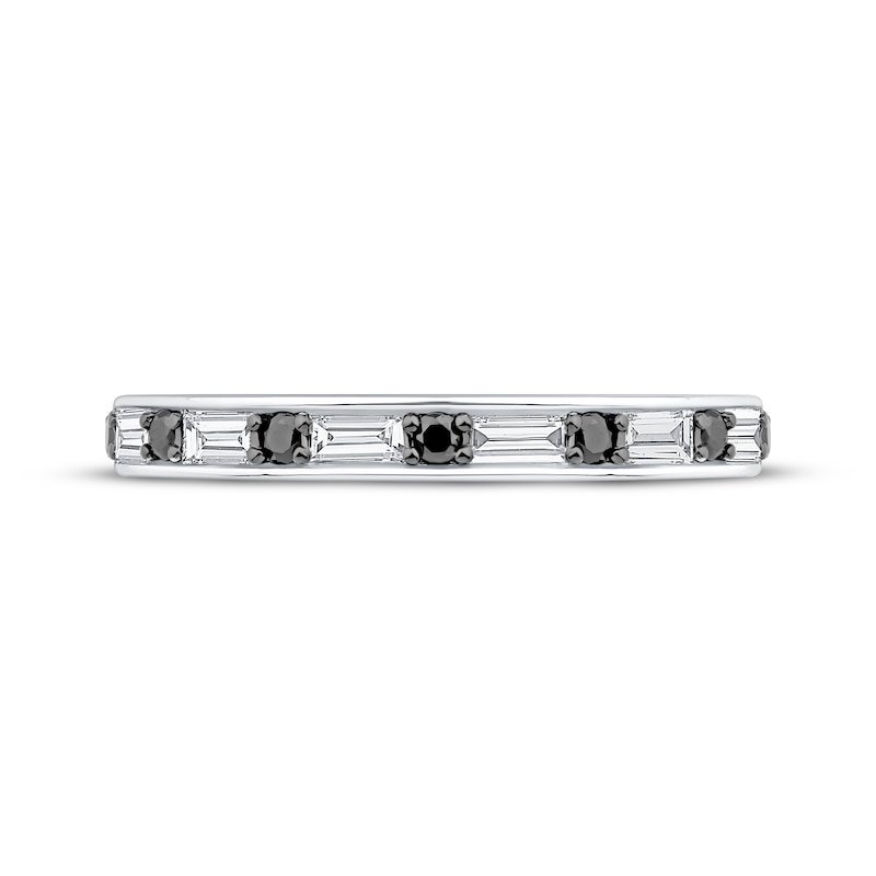 Main Image 3 of Black & White Diamond Stackable Anniversary Ring 3/8 ct tw 14K White Gold