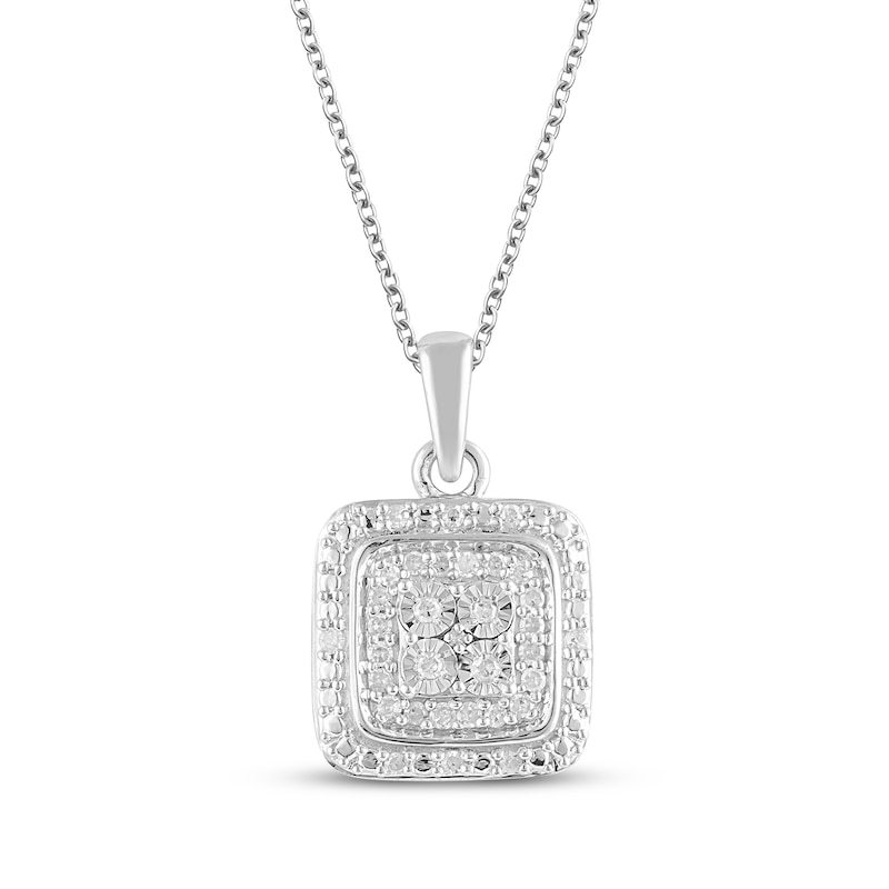 Main Image 2 of Multi-Diamond Cushion-Shaped Gift Set 1/5 ct tw Sterling Silver