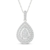 Thumbnail Image 0 of Lab-Created Diamonds by KAY Multi-Stone Pear-Shaped Necklace 1/2 ct tw Sterling Silver 18"