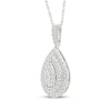 Thumbnail Image 2 of KAY Lab-Grown Diamonds Multi-Stone Pear-Shaped Necklace 1/2 ct tw Sterling Silver 18&quot;