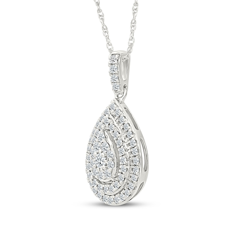 Main Image 2 of KAY Lab-Grown Diamonds Multi-Stone Pear-Shaped Necklace 1/2 ct tw Sterling Silver 18&quot;