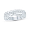 Thumbnail Image 1 of Men's Diamond Angled Pattern Wedding Band 1/2 ct tw 10K White Gold